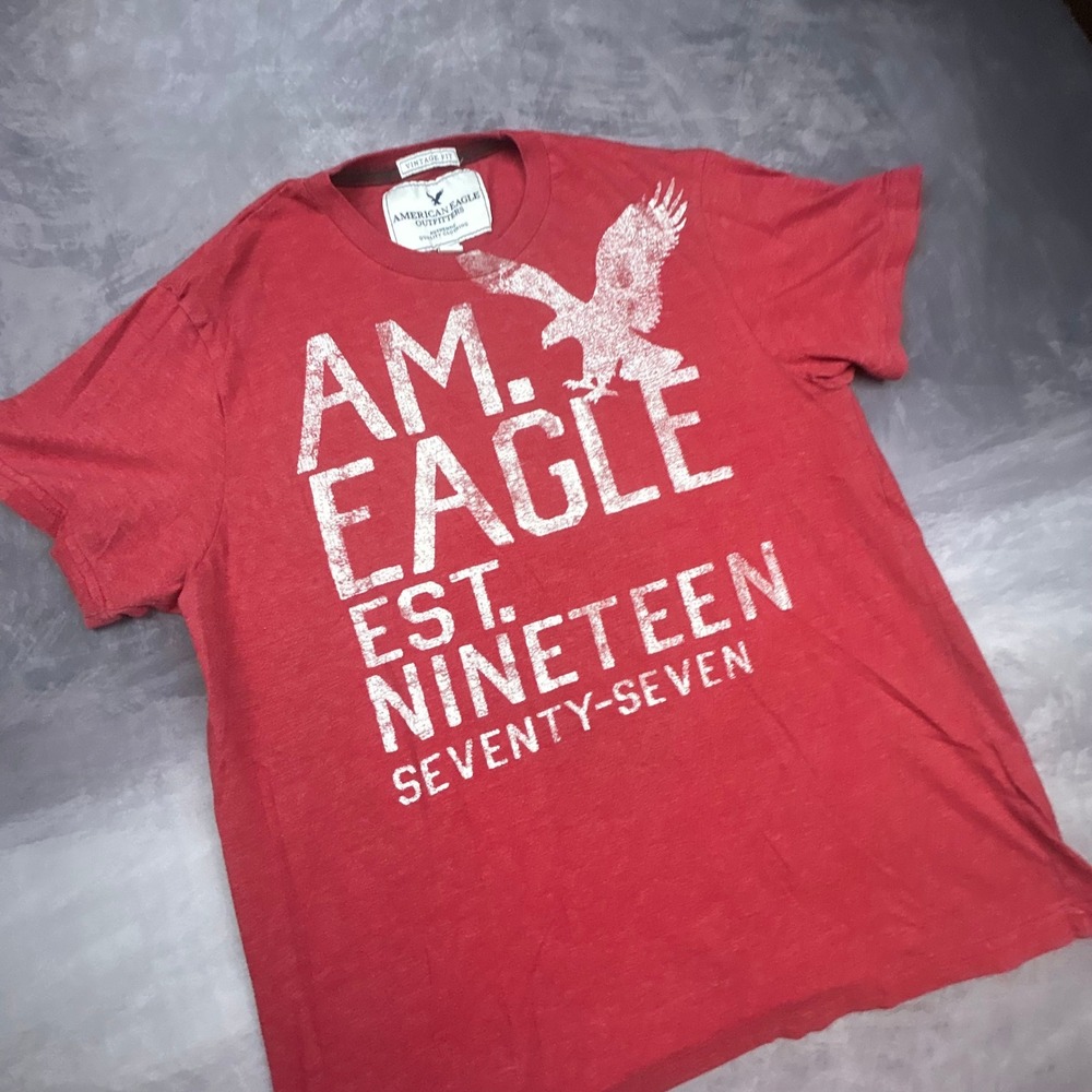 American Eagle Outfitters Vintage Fit Red Graphic T-Shirt Mens Large 1660 - Picture 3 of 7